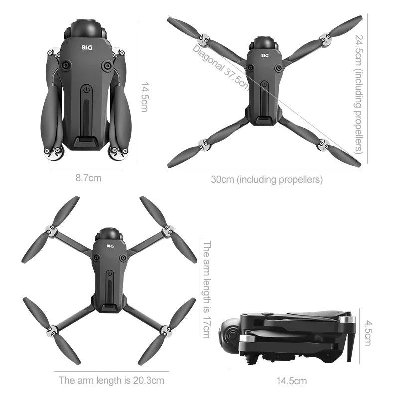 VIVO D18 Drone 8K Aerial HD Dual Camera Photography Intelligent Obstacle Avoidance Brushless Power 5G WIFI GPS Return VR Drone