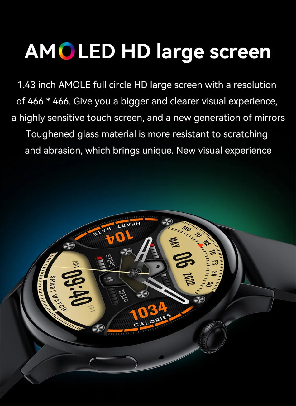 2024 True AMOLED Smart Watch Ladies Screen always Show Time 466*466 HD Health Tracker Voice Calling Smartwatch Women For Xiaomi