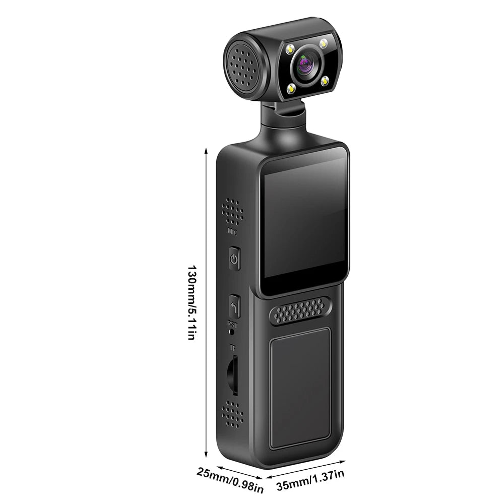 128GB 4K Ultra HD Action Mini Camera 180 Rotatable Vlog Wifi Sports Cam Waterproof Case Helmet Travel Bicycle Driver Recorder