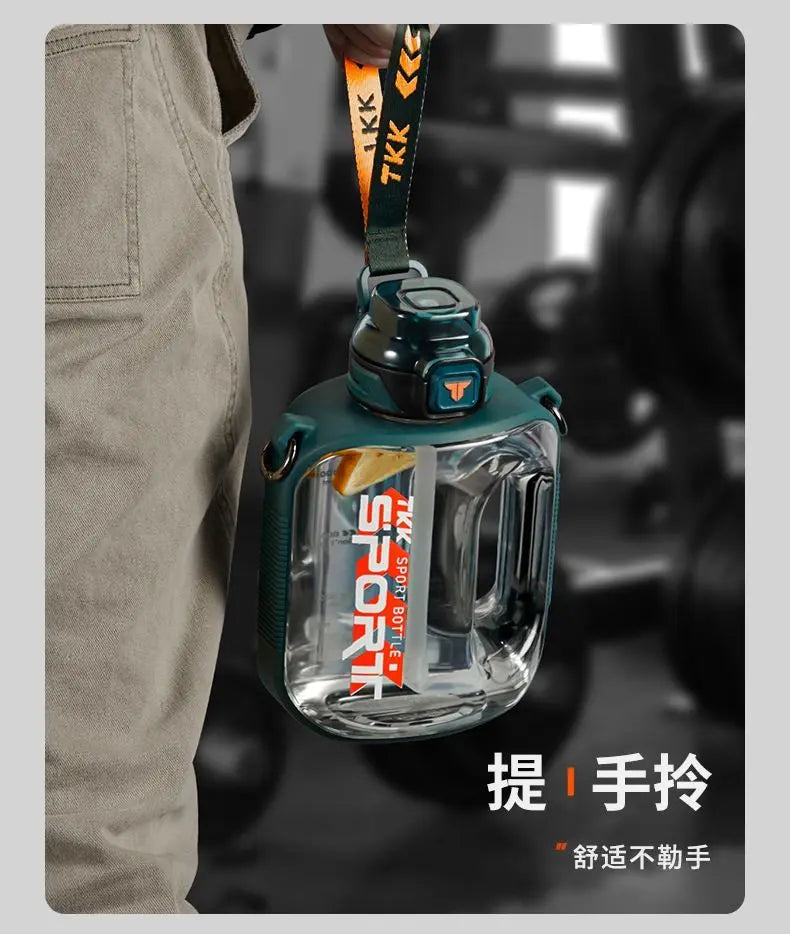 Big Capacity Sports Bottle New Tritan Water Kettle Drink Bottles Outdoor Fitness Space Cup GYM Kettle BPA FREE 1L/1.6L/2L