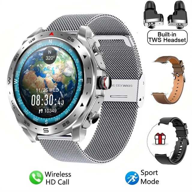 2024 TWS 2-in-1 Bluetooth Earphones Smart Watch Bluetooth Call GPS Motion Trajectory HIFI 9D Sound Quality Smartwatch
