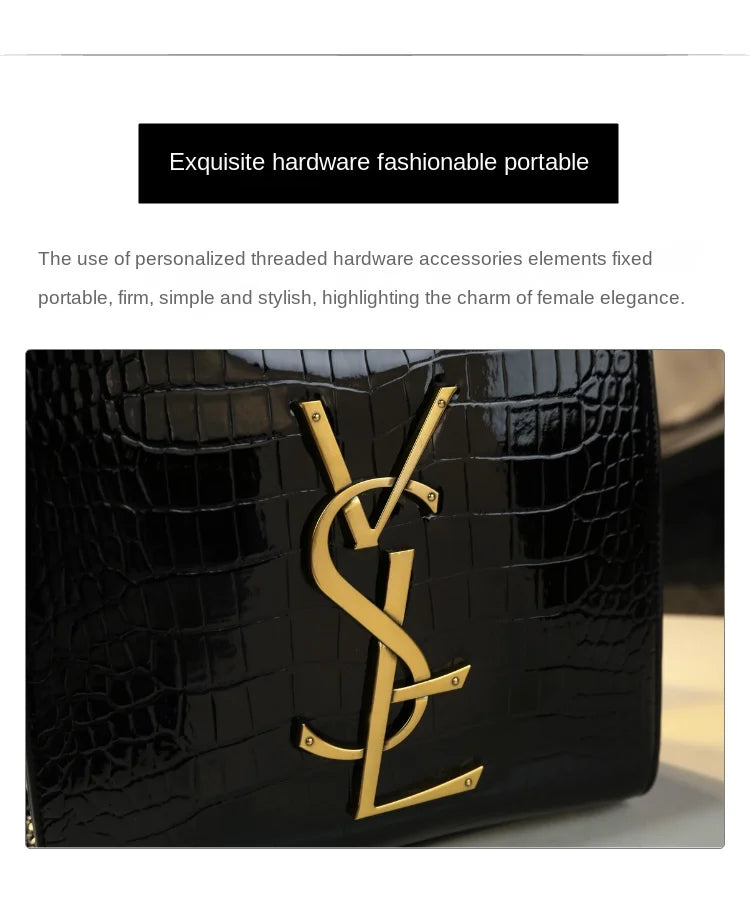 High-grade light luxury handbag New Autumn and Winter fashion Tote bag women's crocodile print single shoulder crossbodybag