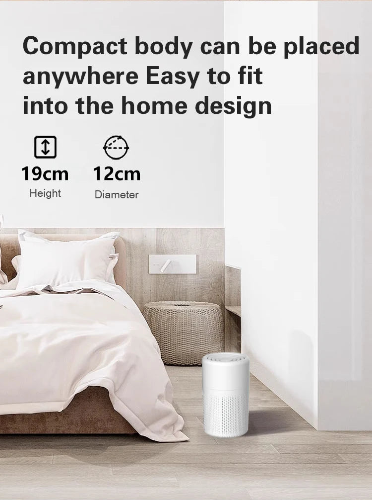 Air Purifiers Home Remove Smoke Odor Formaldehy Air Cleaner HEPA Filter PM 2.5 Air Freshener for Car Bedroom Small Air Purifier