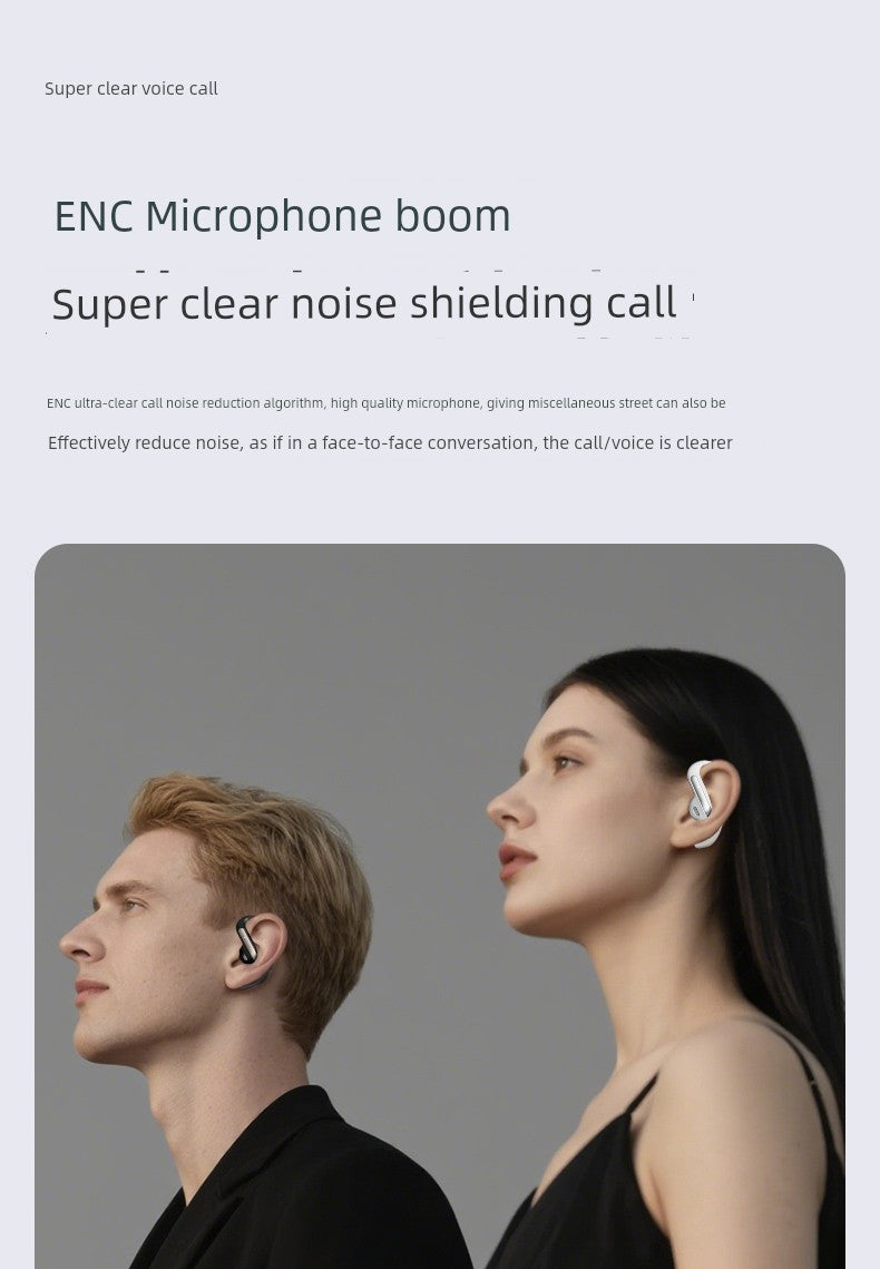 2025 New Arrival Half in-Ear Wireless Bluetooth Headset Ultra-Long Life Battery Non in-Ear Noise Reduction Sports Running for a Long Time without Pain