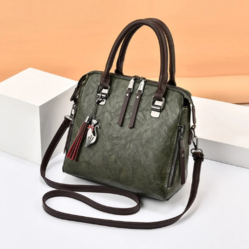 Gusure Luxury Handbag Women Crossbody Bag with Tassel hanging Large Capacity Female Shoulder Bags Embroidery Tote bag