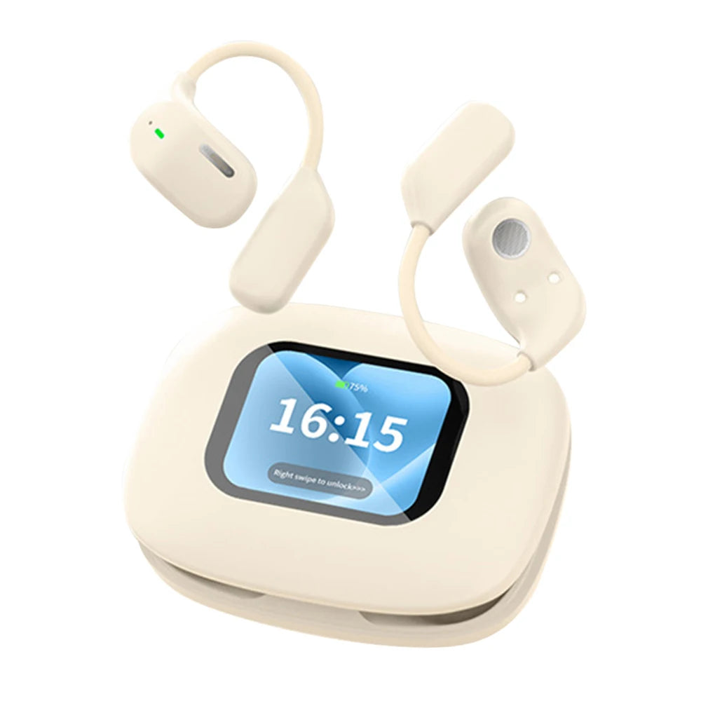 LX-60 Full Touch Screen Headphones ANC Bluetooth 5.4 Noise Cancelling Earphones HiFi Stereo Wireless In-Ear ENC Earbuds With Mic