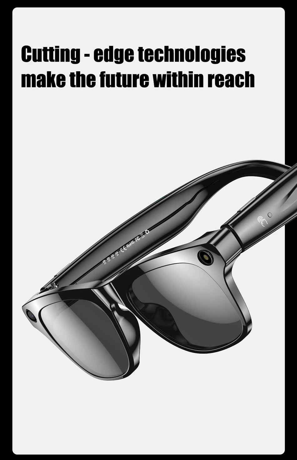 2025 Classic AI Smart Glasses 100MP Camera Waterproof Bluetooth Call Playing Music Sports Glasses Identify Pictures Use ChatGPT