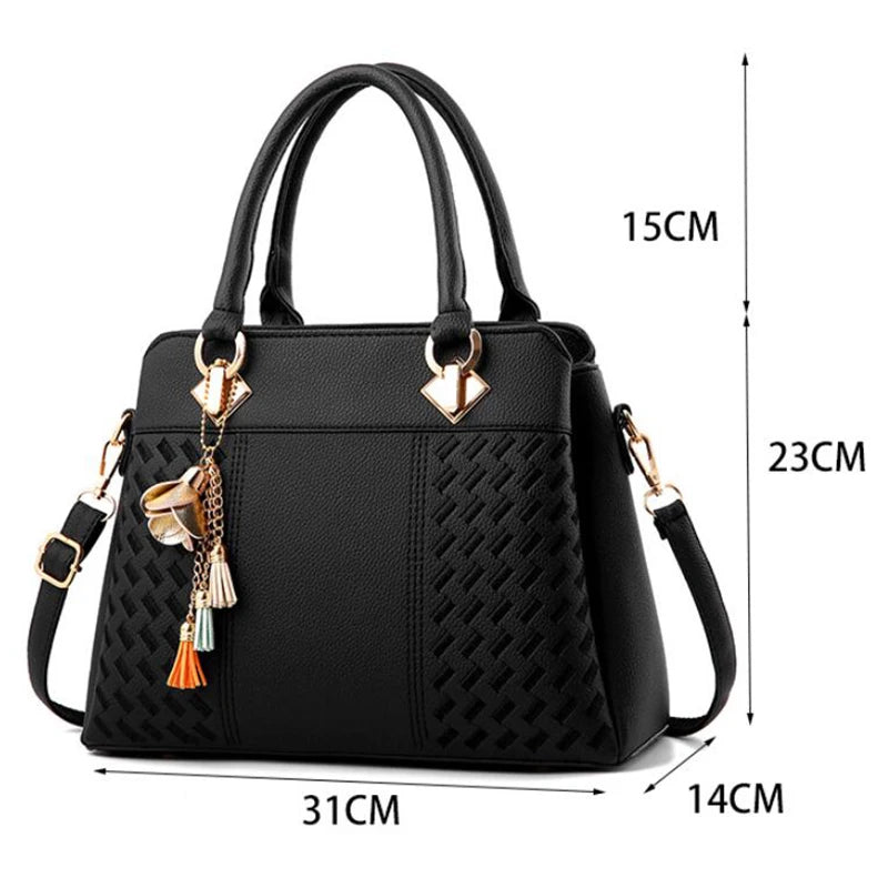 Gusure Luxury Handbag Women Crossbody Bag with Tassel hanging Large Capacity Female Shoulder Bags Embroidery Tote bag