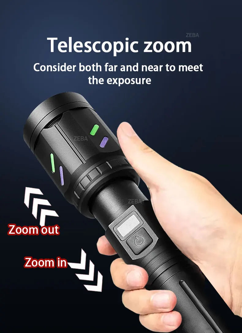 2025 Ultra Powerful Windproof Fire Starting Flashlight Rechargeable High Power Torch Focused Light Source Can Light A Flame Lantern