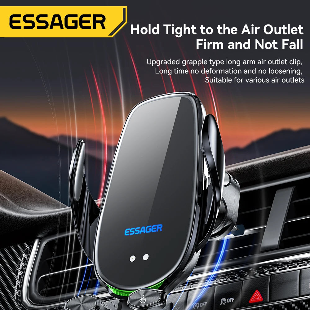 Essager Qi 15W Wireless Charger Car Phone Holder In Car Air Vent Mount For iPhone 14 13 12 X Pro Max Fast Charging