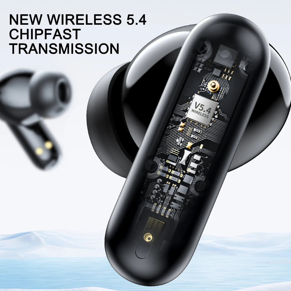 LX-60 Full Touch Screen Headphones ANC Bluetooth 5.4 Noise Cancelling Earphones HiFi Stereo Wireless In-Ear ENC Earbuds With Mic