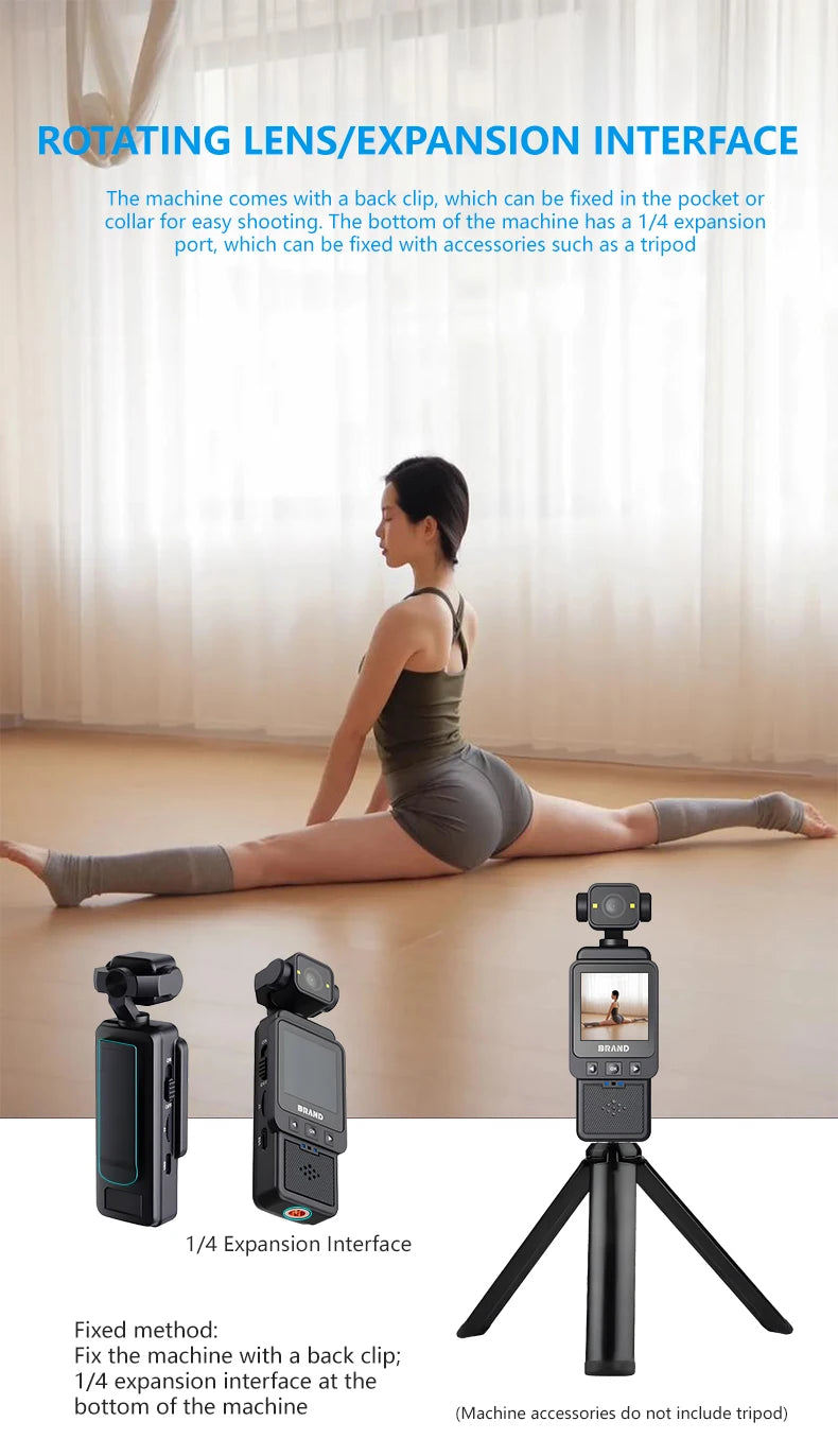 1080P Handheld Sports Pocket Camera HD Display 180° Rotatable WiFi Wireless Video Recorder Built-in Fill Light Motion Camera