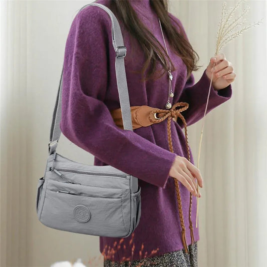 Multi-Layer Casual Crossbody Bag for Women, Solid Color Multi-Pocket, Versatile for Commuting, Travel, Shopping,