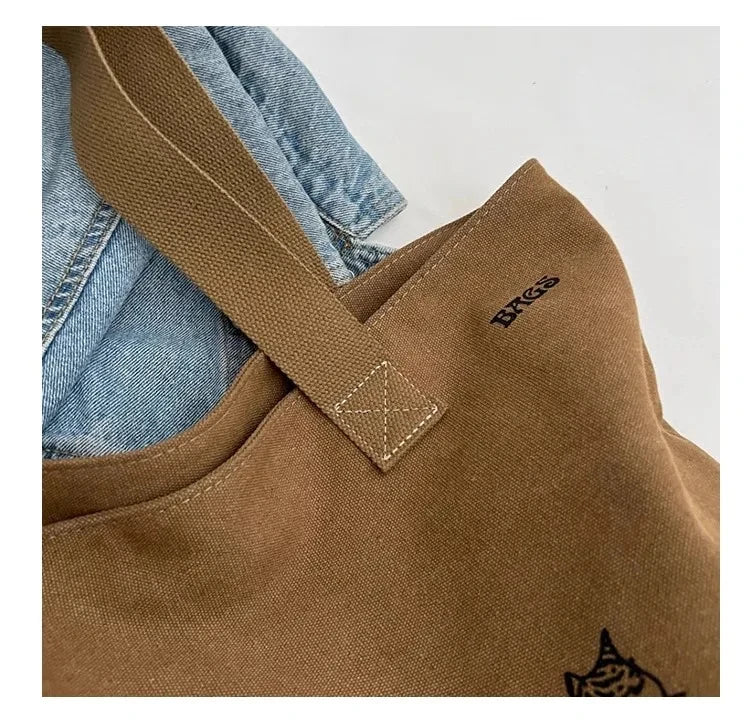 Women's Lady Canvas Tote Bag Fashionable Spacious Durable Shoulder Bag with Zipper Closure and Classic Design Perfect for Work