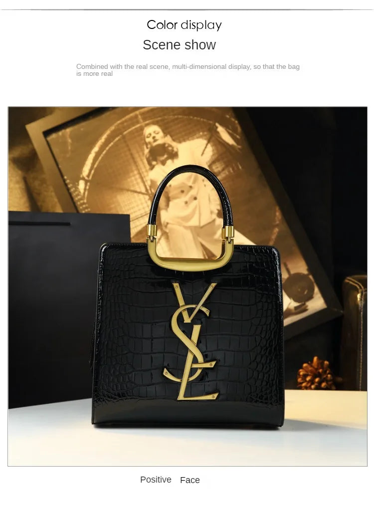 High-grade light luxury handbag New Autumn and Winter fashion Tote bag women's crocodile print single shoulder crossbodybag