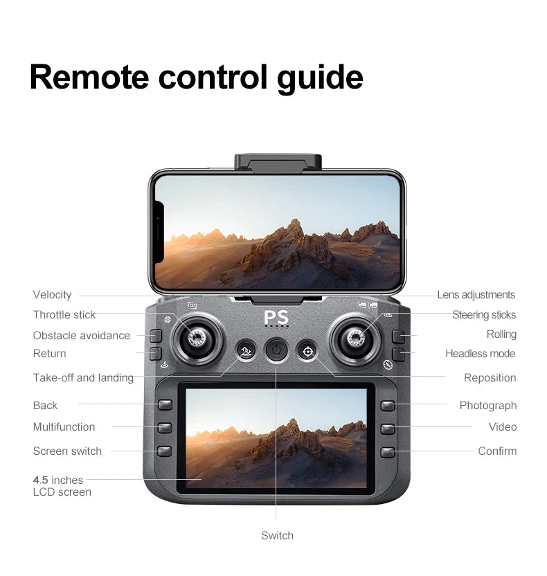 New D13 RC Drone 4K Professional HD Triple Camera 5G WIFI FPV Dron 360° Obstacle Avoidance Brushless Large Screen Quadcopter