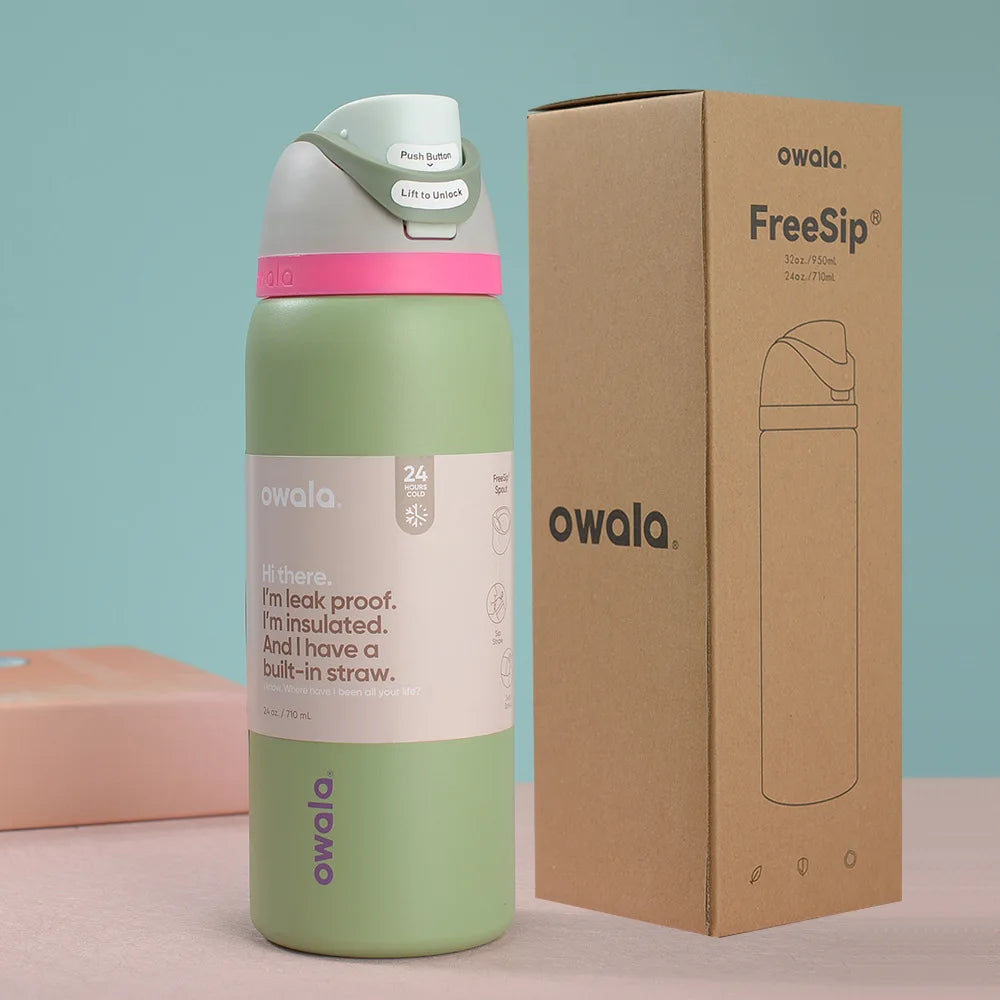 NEW Original Owala Insulated Stainless Steel Water Bottle with Straw, BPA-Free Sports Water Bottle
