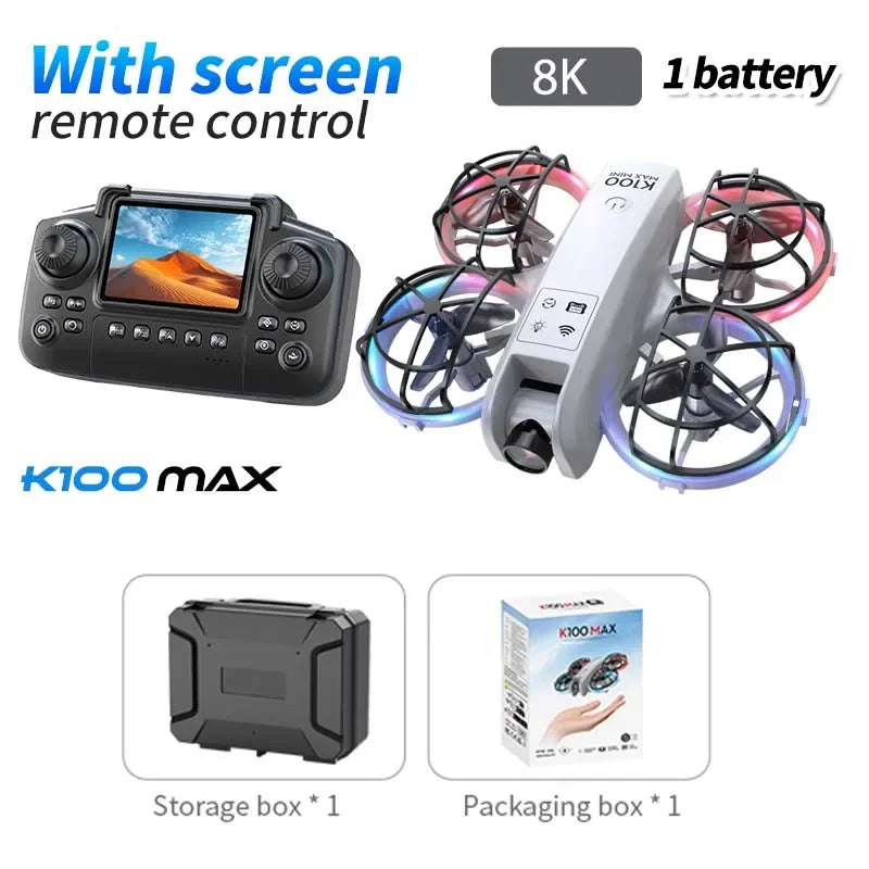 New K100 MAX Drone 8K 5KM Optical Flow Professional HD Dual Camera Obstacle Avoidance Aerial Photography Quadcopter Toys Gifts