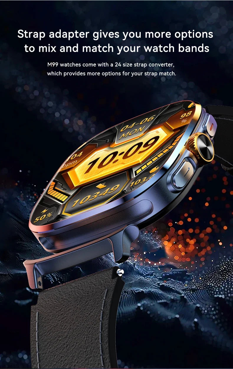 2025 M99 5G Smart Watch: Android 10.0, 9MP Rotary Camera, 256GB Storage, GPS/NFC, 1.95" AMOLED Screen