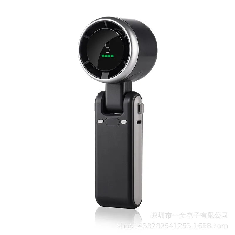 Handheld Mini Fan Small Pocket Electric Adjustable Turbo Low Noise Outdoor Office Camping Fan Rechargeable 5 Speed Air Cooler