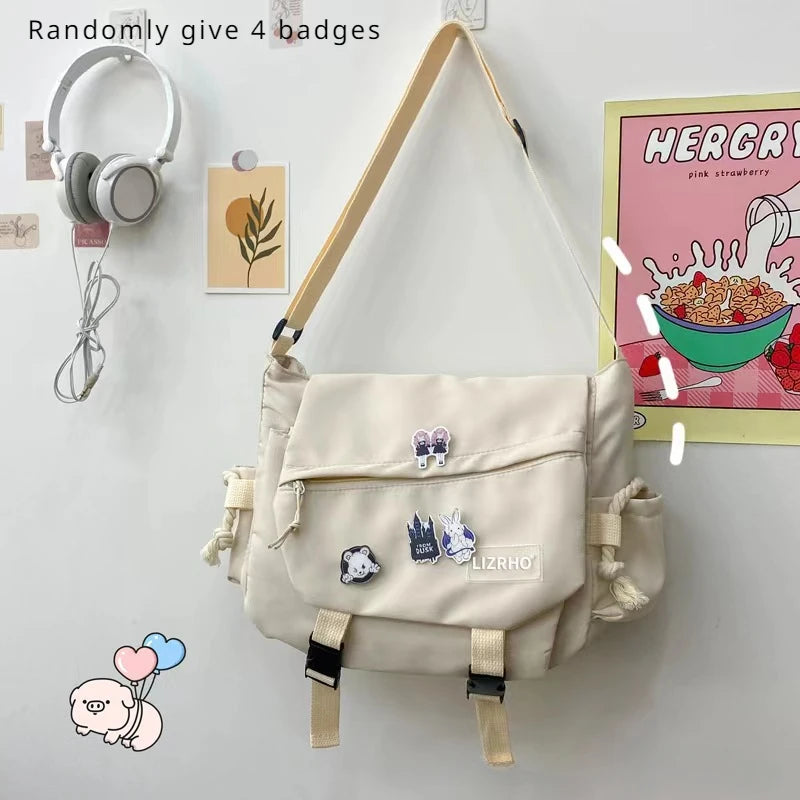 Women's Nylon Handheld One Shoulder Versatile Large Capacity Crossbody Bag Retro Work Travel