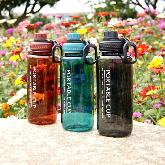 1000ml Sports Water Bottle Portable Leakproof Large Capacity Travel Kettle Lightweight Plastic Water Jugs Creative Space Cup