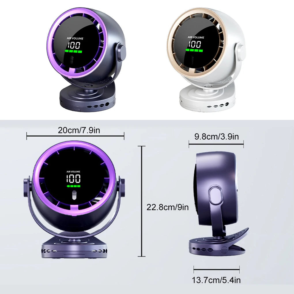 4000 mAh Desktop Circulating Fan Rechargeable Table Fan with Remote Control Office Wall Mounted Fan Electric Desktop Clip Fan