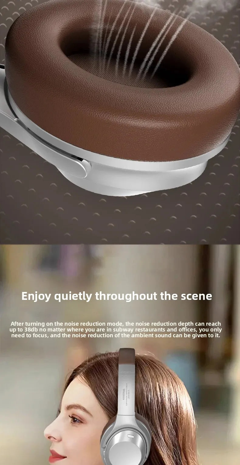 Wireless Headset Bluetooth 5.3 Retro Headphones HIFI Stereo Noise Canceling Earphone Long Standby Stylish Comfortable Headphones