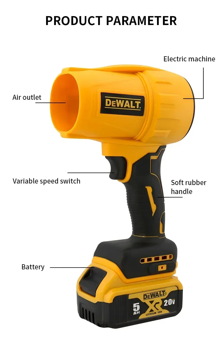 Dewalt 30000RPM Brushless Air Blower Cordless Turbo Fan Handheld Violent Fan Dryer 20V Rechargeable Dust Blowing Tool 2025 New