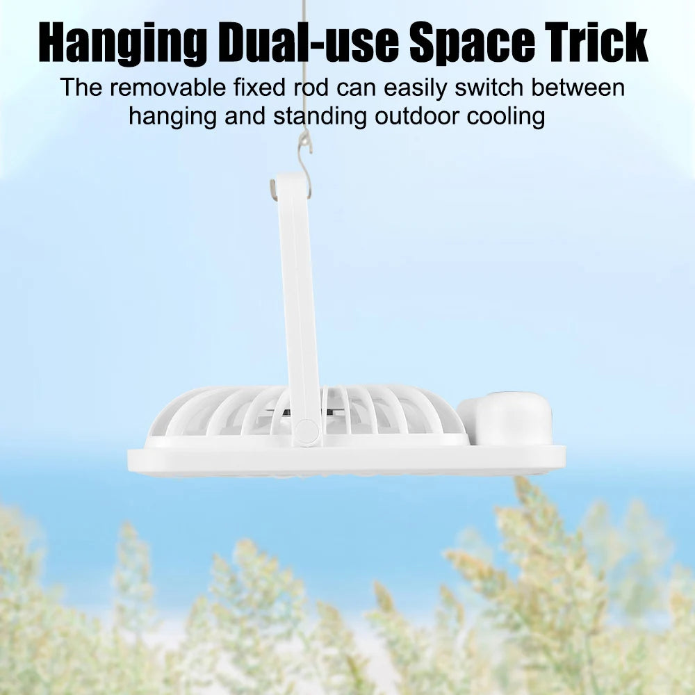 Desktop Fan Portable Fan Rechargeable 5-Speed Adjustment 180° Rotating Foldable Fan With Battery Digital Display Noise-Free Fan