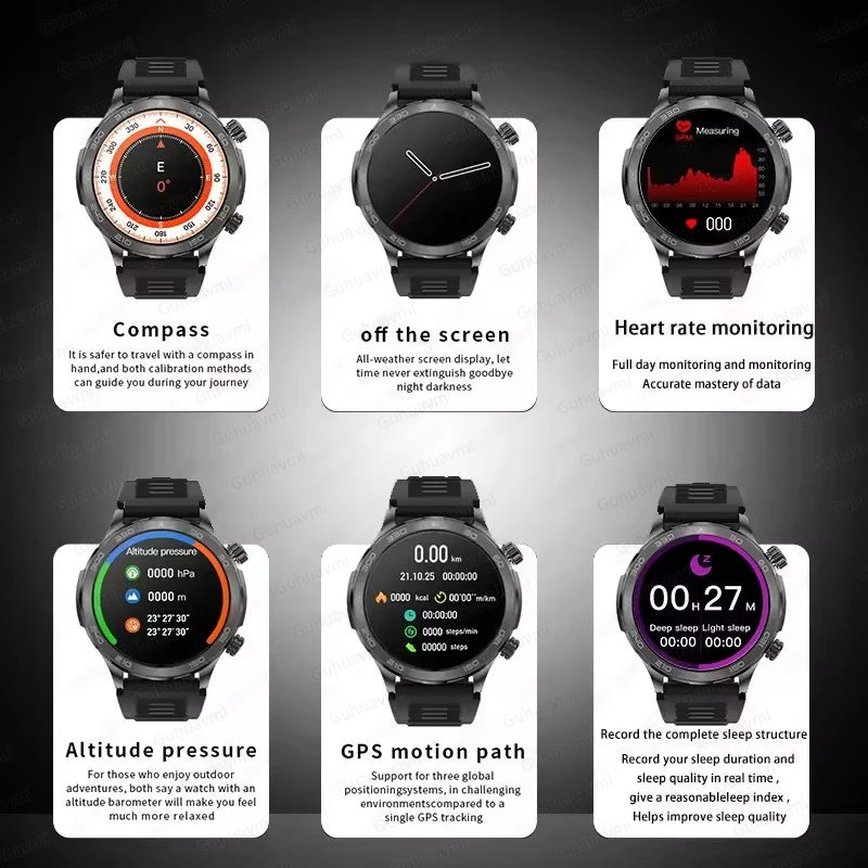 2025 New For Huawei IP68 Waterproof GPS Sports Smart Watch Men AMOLED HD Screen Heart Rate NFC Bluetooth Call Smart Watch Woman