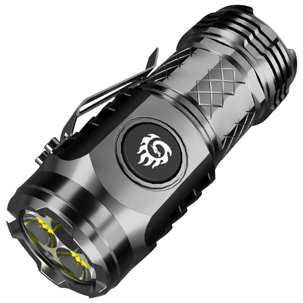 High Power LED Flashlight Torch 20W Ultra Powerful LED Flashlight USB Rechargeable LED Tactical Flashlights for Hiking Exploring