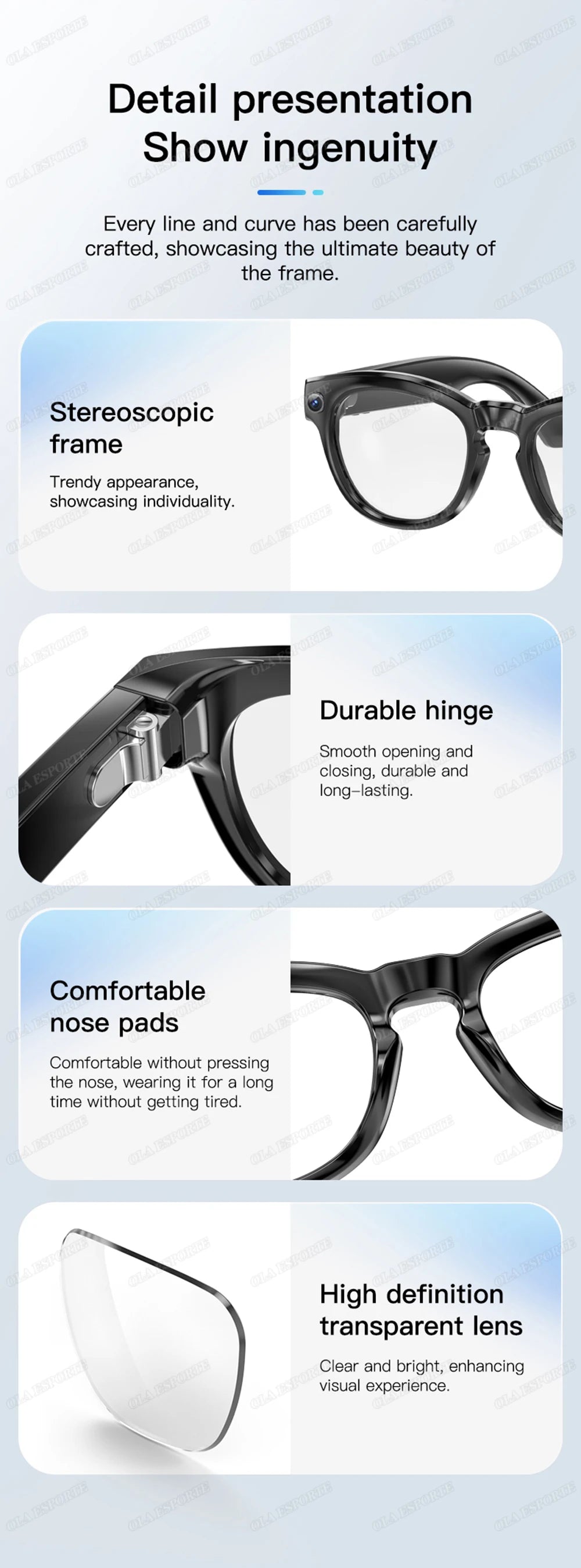 AI Smart Glasses Photo Sense Camera Bluetooth Music Call Intelligent Recording Ip65 Waterproof Bluetooth Sunglasses Men, Women