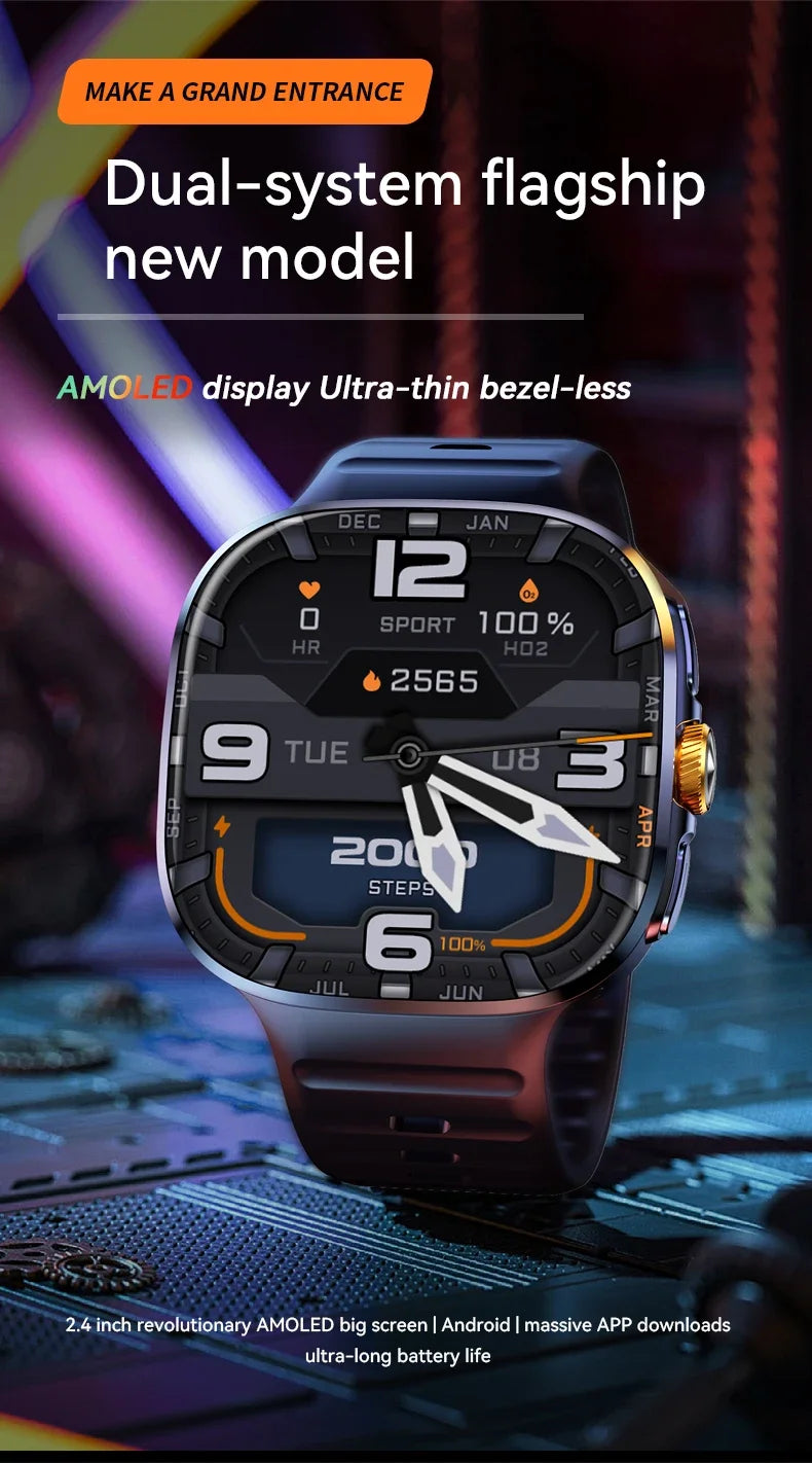 2025 M99 5G Smart Watch: Android 10.0, 9MP Rotary Camera, 256GB Storage, GPS/NFC, 1.95" AMOLED Screen