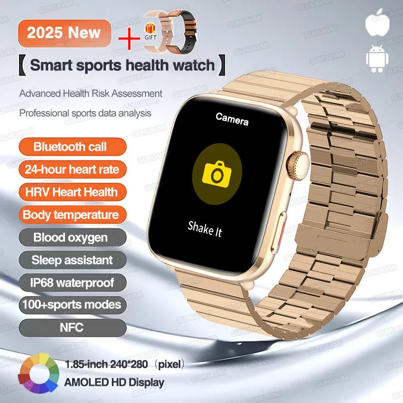 2025 New For Xiaomi Smart Watch HD Bluetooth Call AMOLED Screen NFC Waterproof GPS Sport Health Tracker Smart Watch