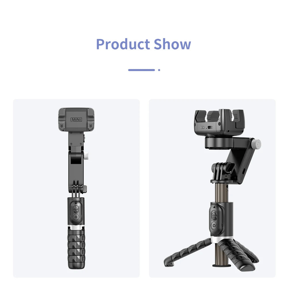 Q18 Desktop Following the shooting Mode Gimbal Stabilizer Selfie Stick Tripod with Fill Light for Smartphone