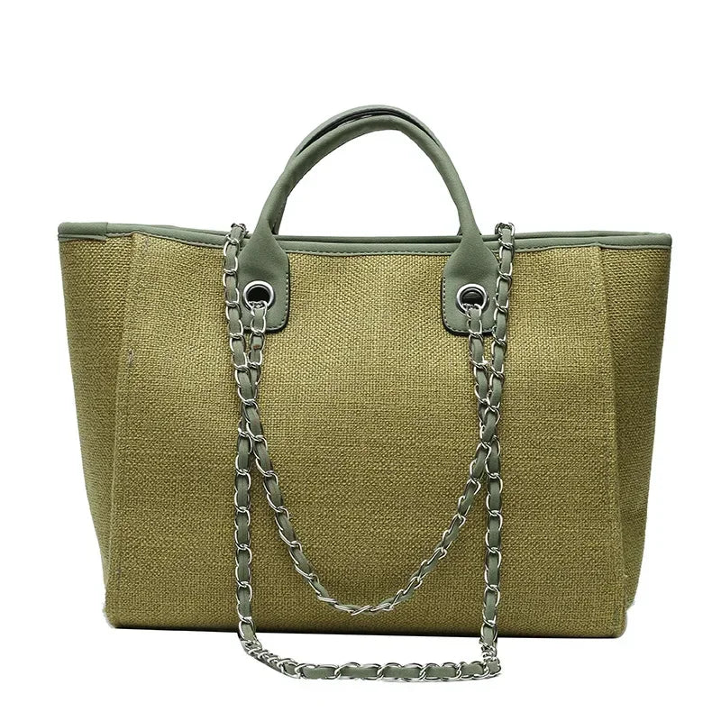 Fashion Make Up Designer Big Women's New Korean Fashion Casual Large Capacity Shoulder Crossbody Chain Tote Bag