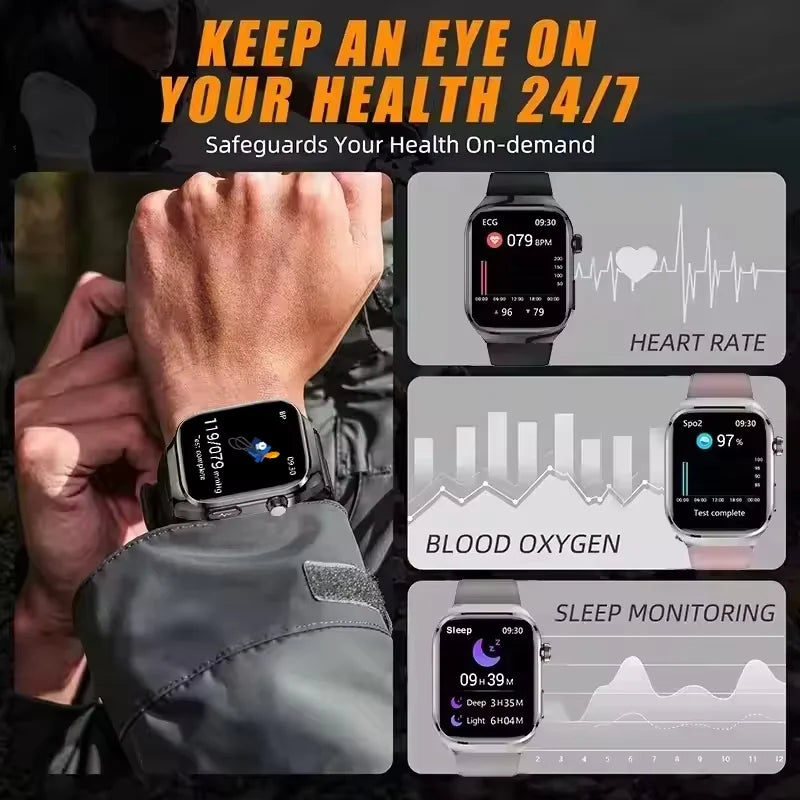 2025 New Three Highs Blood Pressure Smartwatch ECG Uric Acid Heart Rate Clock Body Analysis Health Monitoring Watches