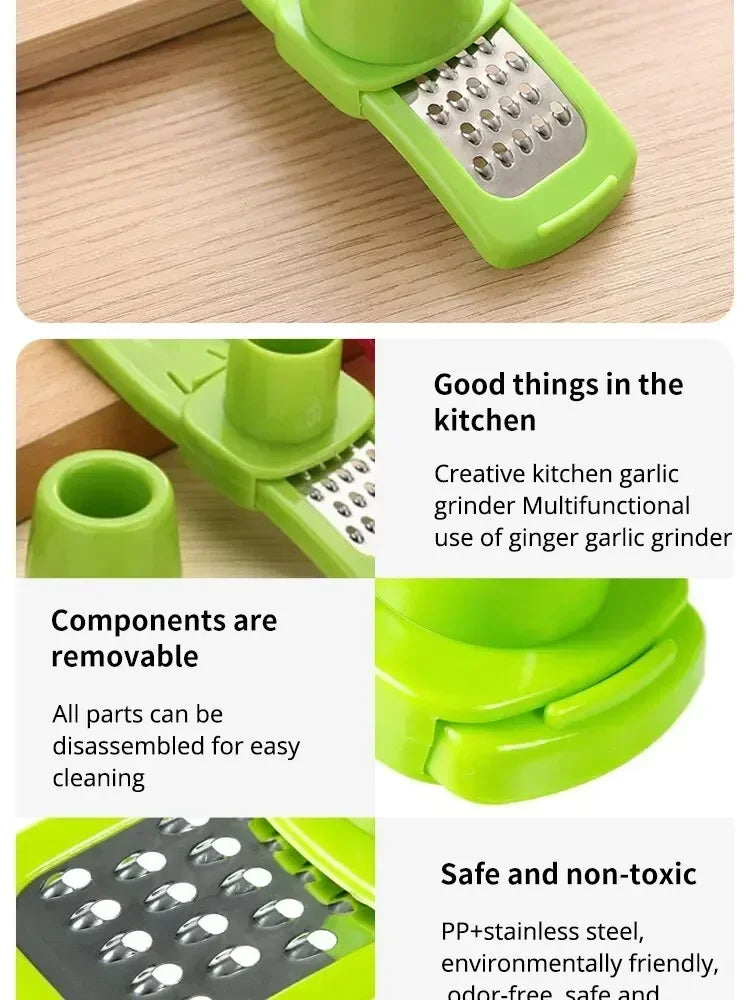 Hot 1 Pack Mini Garlic Grinder Creative Garlic Press Kitchen Garlic Mash Manual Mashing Green Kitchen Gadgets Accessories