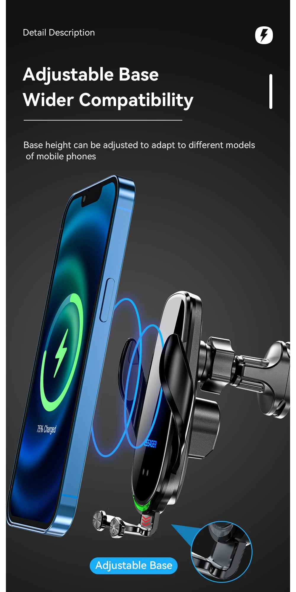Essager Qi 15W Wireless Charger Car Phone Holder In Car Air Vent Mount For iPhone 14 13 12 X Pro Max Fast Charging
