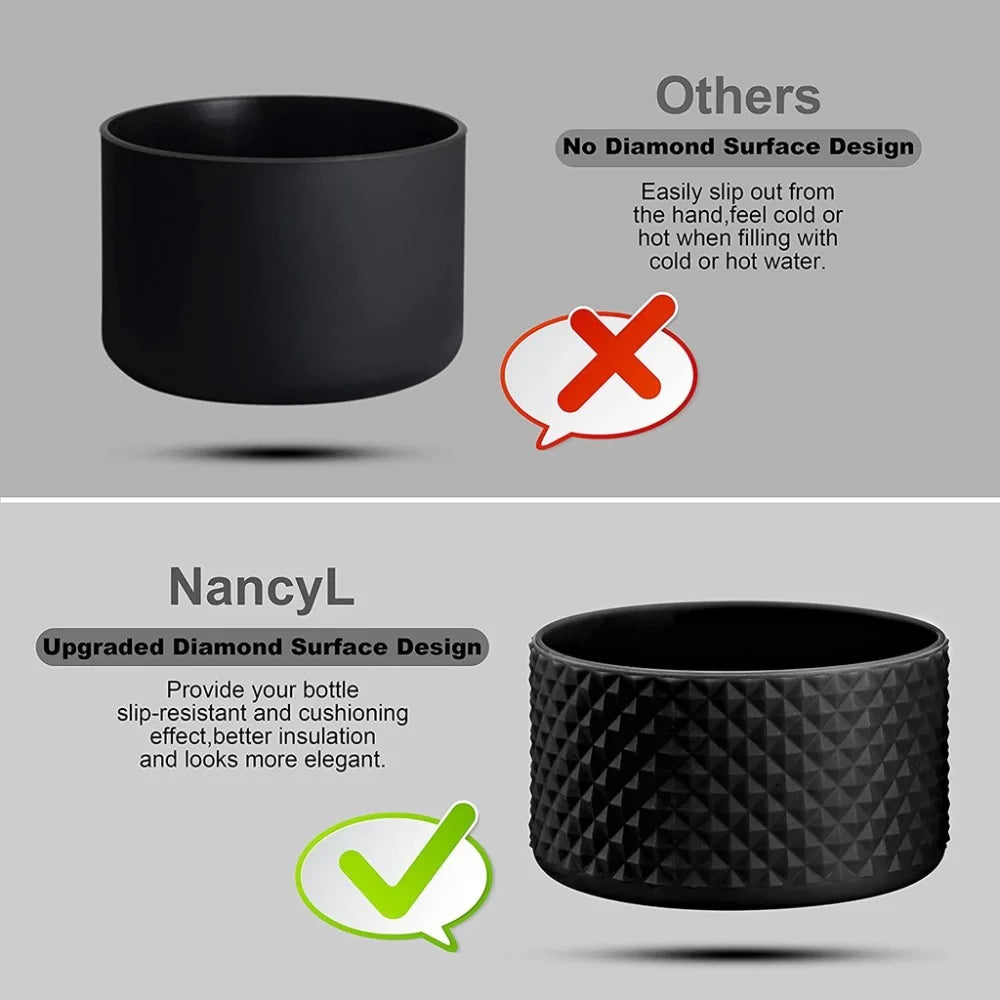 For Aquaflash HydroFlask And More 12-40 oz Anti-Slip Bottle Bottom Sleeve Cover Hexagon Texture Water Bottle Pad Protective Case