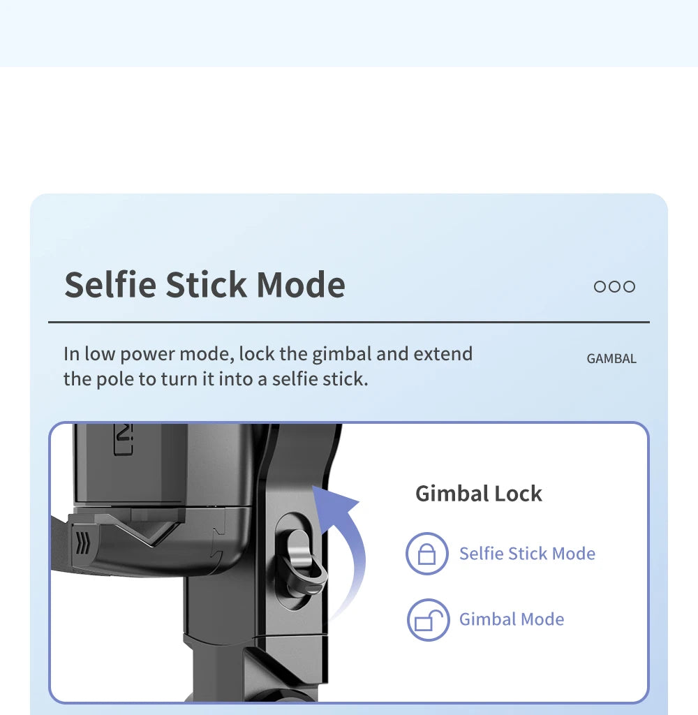 Q18 Desktop Following the shooting Mode Gimbal Stabilizer Selfie Stick Tripod with Fill Light for Smartphone
