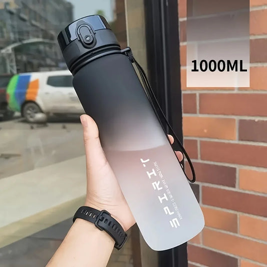 1L Large Capacity Sports Water Bottle Motivational Leak Proof Portable Reusable Plastic Cups Outdoor Travel Gym Jugs