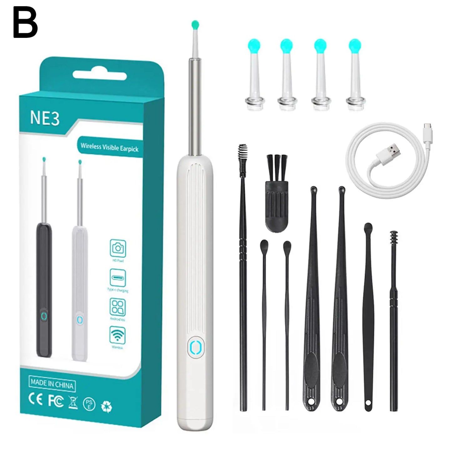 HD Intelligent Visual Luminous Ear Spoon Visual Ear Collecting Endoscope Set Smart Visual Ear Cleaner Wax Removal Tool