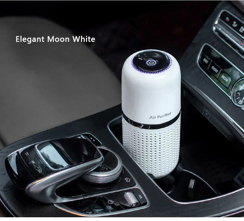 Portable Car Air Purifier USB Rechargeable Fresh Air Negative Ion Cleaner Oxygen Removes PM2.5 Smoke Odors Ionizer Cleaner