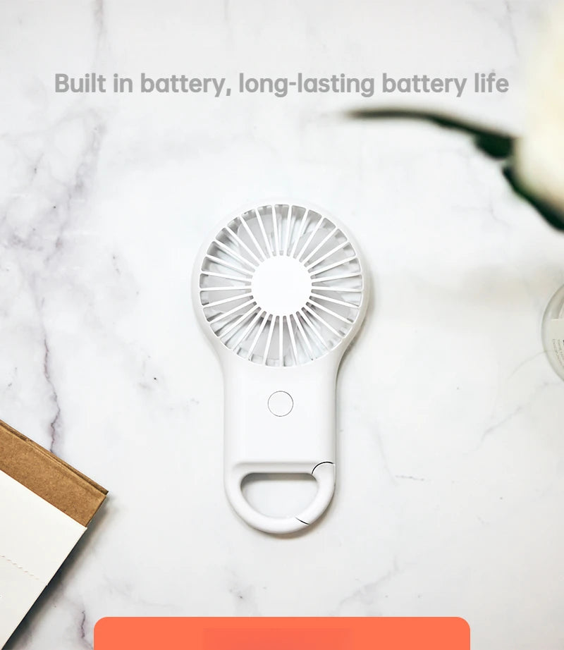 New handheld mini fan, silent high wind USB charging, outdoor hiking, creative gift for graduation season