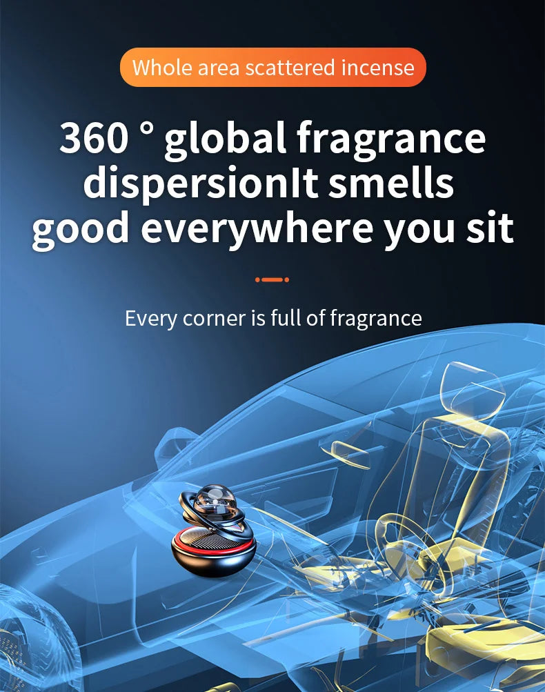 Car Air Freshener Solar Energy Air Purifier for Car Interior Autorotation Decoration Perfume Diffuser Interplanetary Suspension