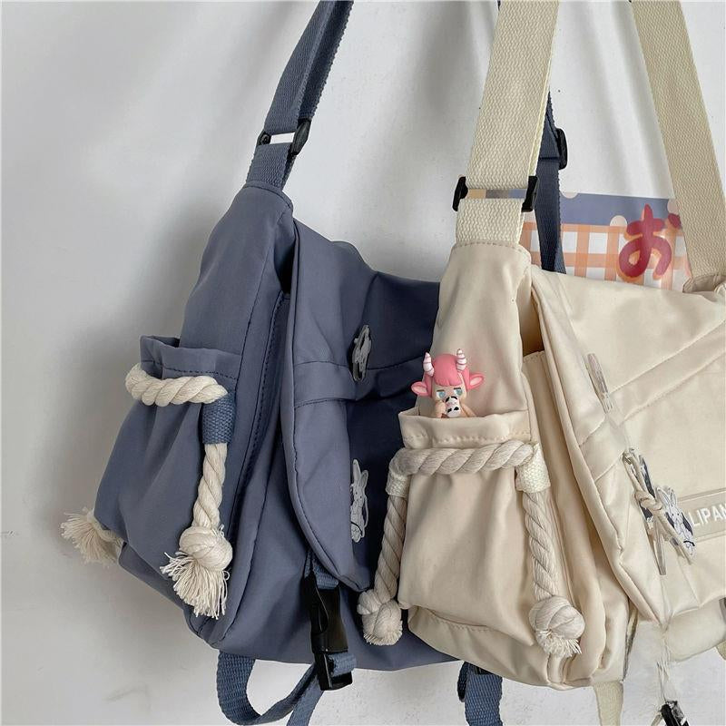 Women's Nylon Handheld One Shoulder Versatile Large Capacity Crossbody Bag Retro Work Travel