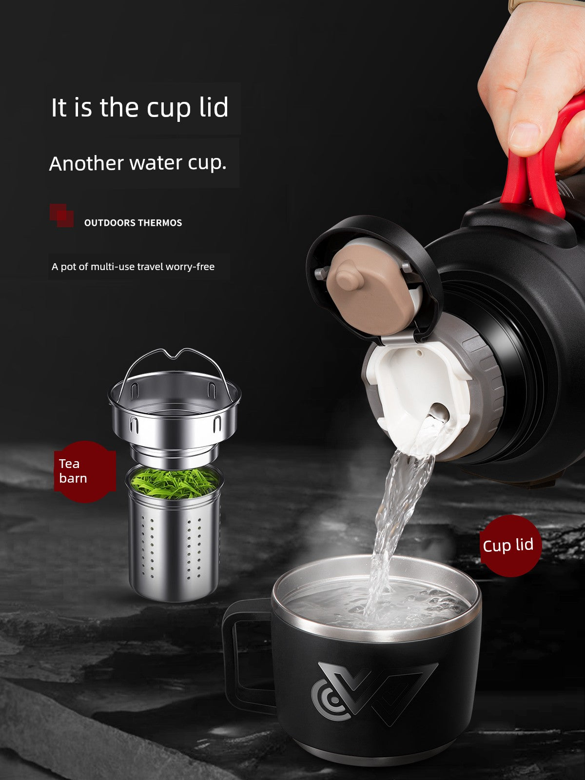 2024 Thermal Pot Large Capacity Men Outdoor Thermal Cold Preservation Dual Use Water Cup