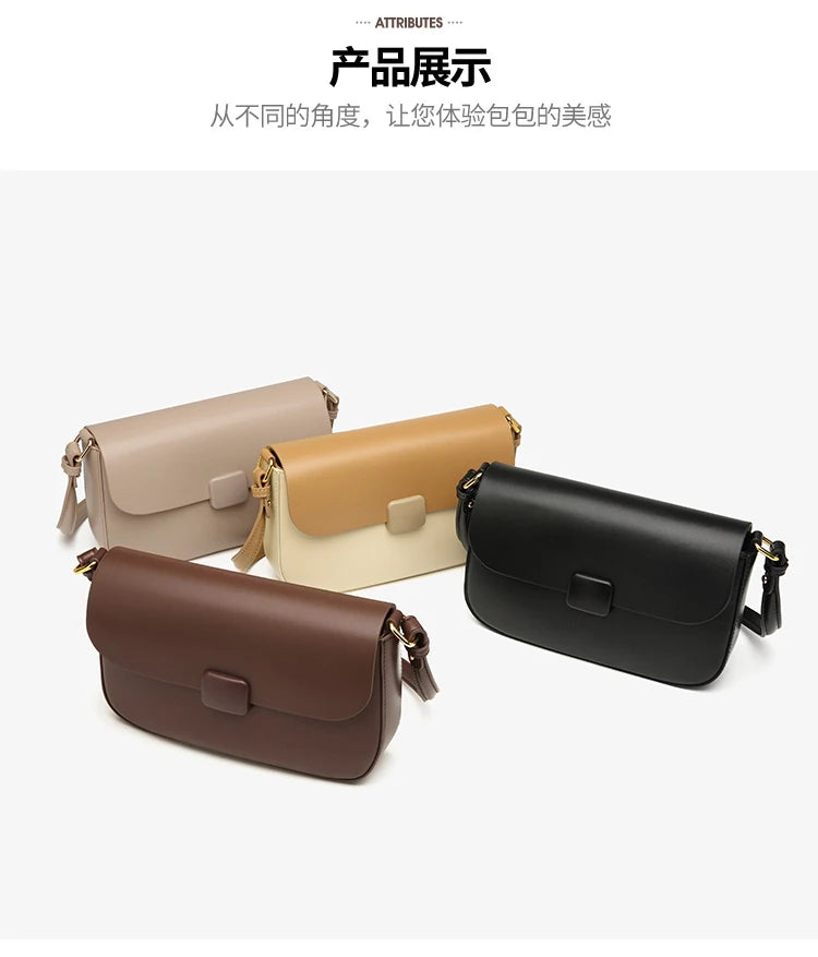 Luxury handbags female crossbody bags Tofu small square shoulder bag, Women bags new fashion 2025 genuine cowhide leather satchel